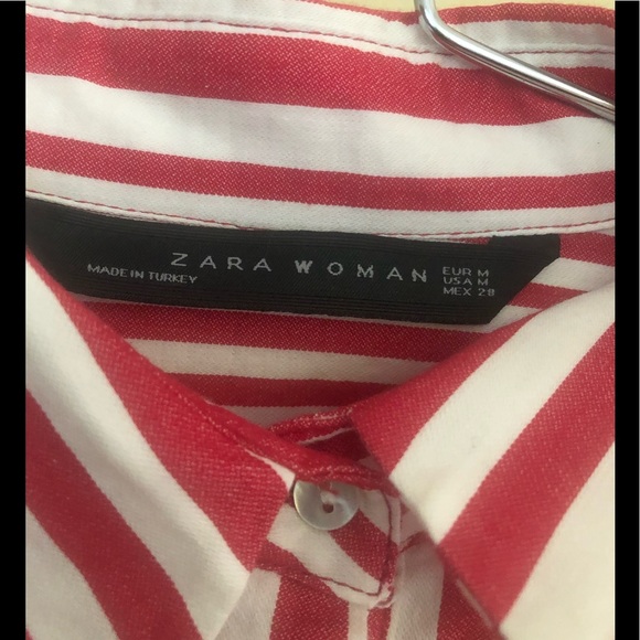 Zara Woman Red & White Striped Cotton Cala Dress.  EUC. - Picture 11 of 12